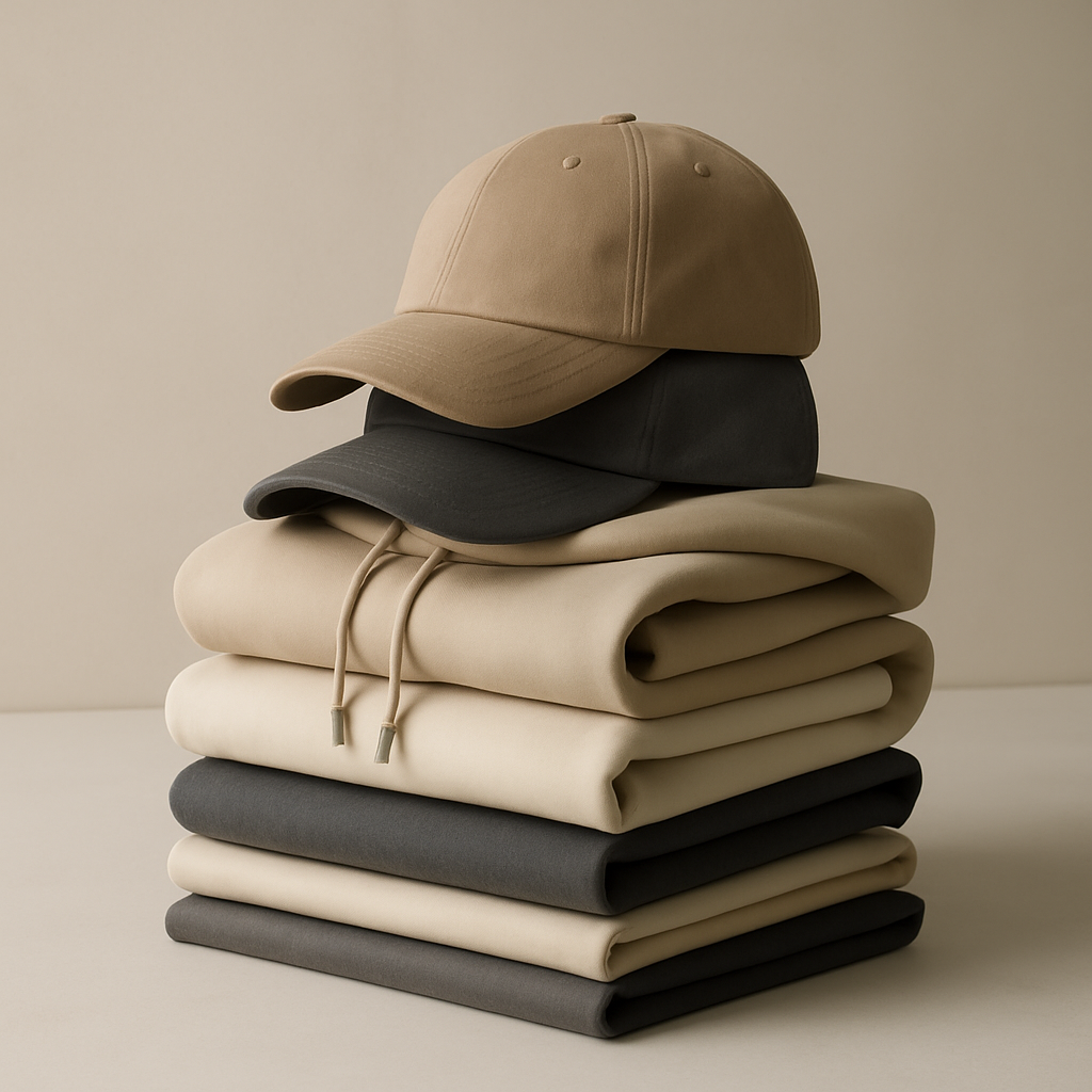 Folded branded apparel stack